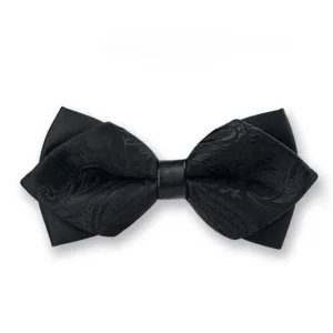 Noir Prestige Paisley Bow Tie