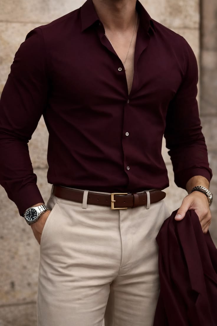 Crimson Prestige Slim-Fit Shirt