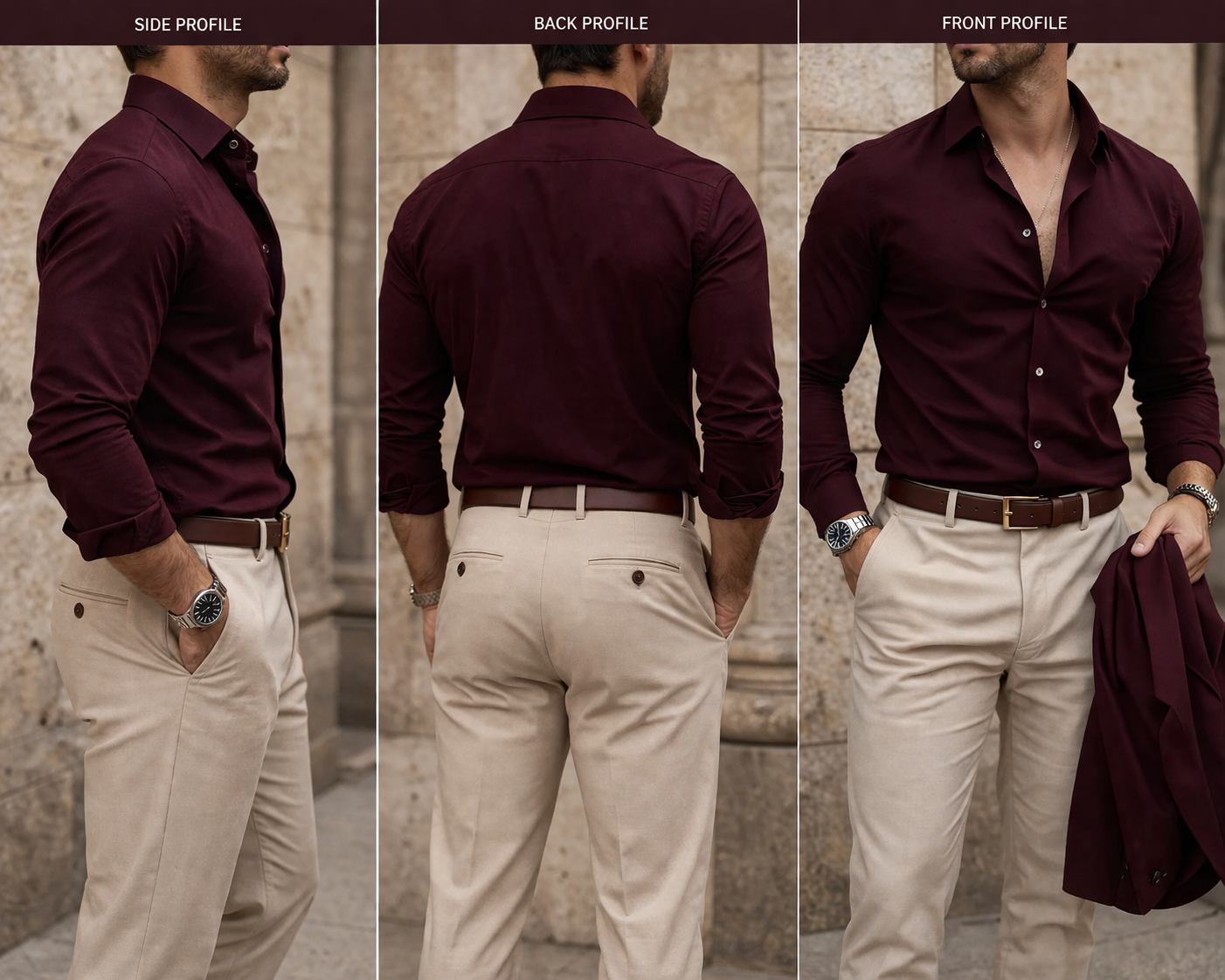 Crimson Prestige Slim-Fit Shirt - Image 2