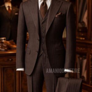 Imperial Walnut Pinstripe Three-Piece Suit